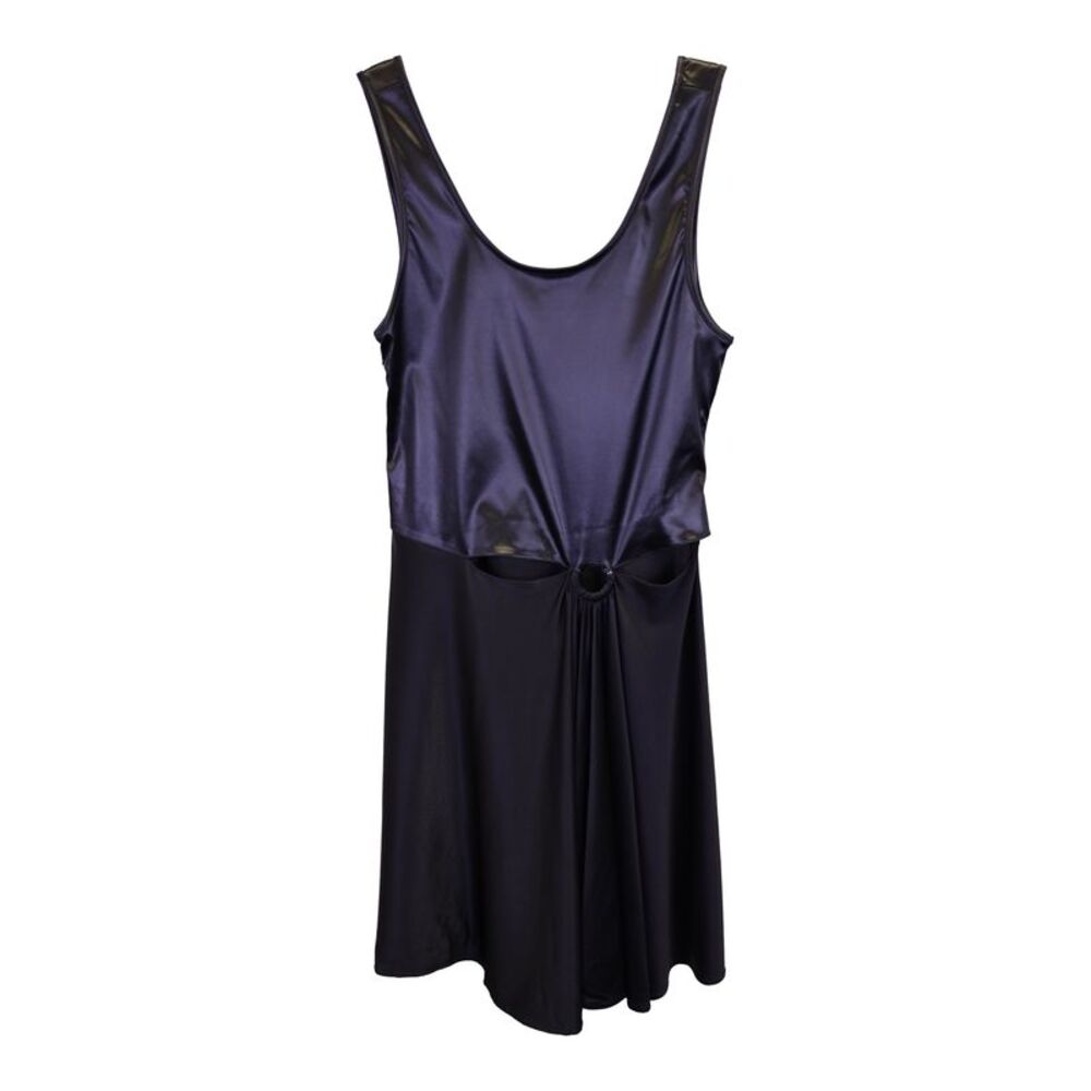 Paco Rabanne Scoop Neck Mini Dress in Black Viscose